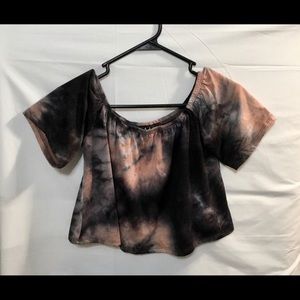 Adara Brown & Black Tie Dye Crop Top